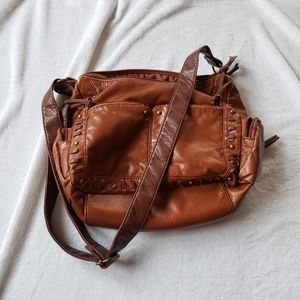 Crossbody bag faux leather brown